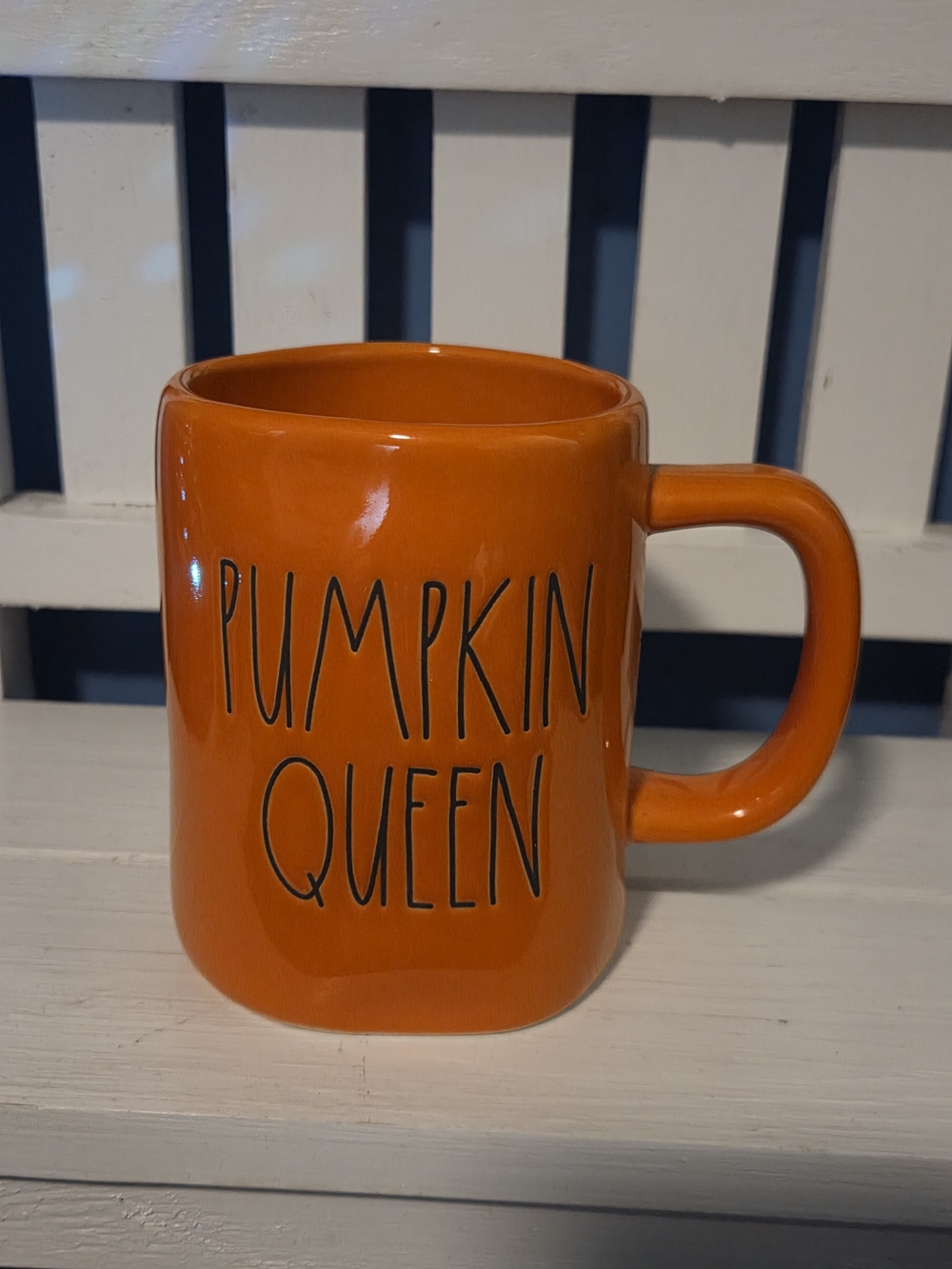 Rae Dunn Orange "Pumpkin Queen" Ceramic Coffee Mug